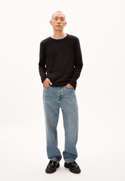 Armedangels Herren Longsleeve Aanil brushed black