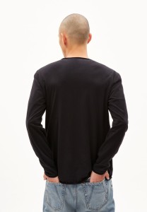 Armedangels Herren Longsleeve Aanil brushed black
