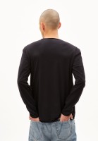 Armedangels Herren Longsleeve Aanil brushed black