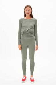 Armedangels Damen Leggings Faribaa grey green