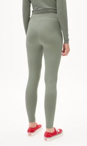 Armedangels Damen Leggings Faribaa grey green