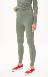 Armedangels Damen Leggings Faribaa grey green