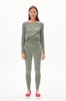 Armedangels Damen Leggings Faribaa grey green