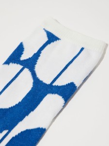 Lanius Damen Socken Graphic Dots GOTS off white/blue