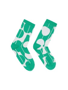 Lanius Damen Socken Graphic Dots GOTS off white/green