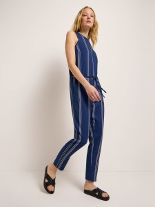 Lanius Damen Jumpsuit 13801 print stripe night blue