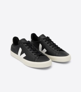 Veja Herren Schuhe CAMPO CHROMEFREE LEATHER BLACK WHITE