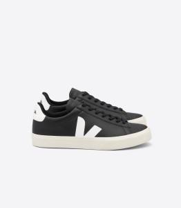 Veja Herren Schuhe CAMPO CHROMEFREE LEATHER BLACK WHITE