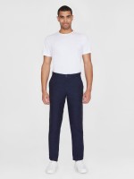 KnowledgeCotton Herren Hose Chuck regular linen 1070060 total eclipse