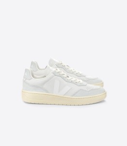 Veja Damen Schuhe V-90 LEATHER GRAVEL WHITE