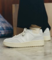 Veja Damen Schuhe V-90 LEATHER GRAVEL WHITE