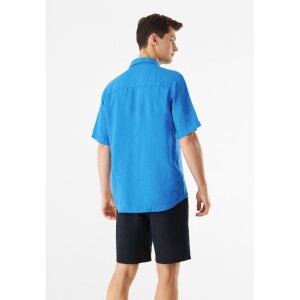 Givn Herren Hemd Kurzarm GB-Dylan Leinen french blue