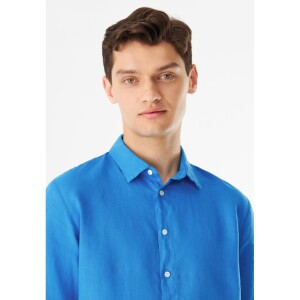Givn Herren Hemd Kurzarm GB-Dylan Leinen french blue