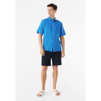 Givn Herren Hemd Kurzarm GB-Dylan Leinen french blue