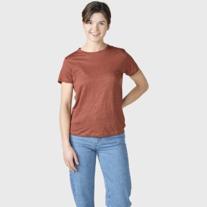 Klitmoller Collective Damen T-Shirt Leinen Rikke terracotta