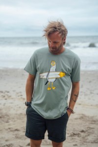 Lakor Herren T-shirt Surfing Seagull green bay