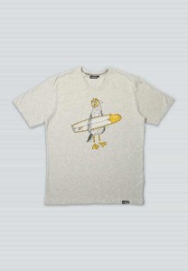 Lakor Herren T-shirt Surfing Seagull oatmilk melange