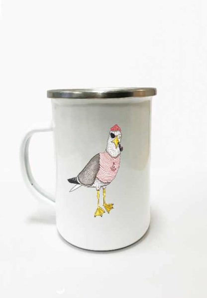 Lakor Emaille Becher sandpiper sunshine