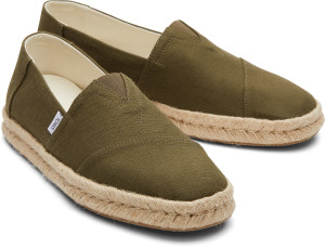 Toms Herren Schuhe olive Alpargata Rope 2.0 Recycled Cotton Slubby Woven
