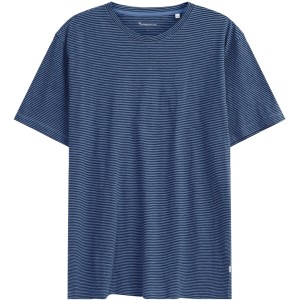 KnowledgeCotton Herren T-Shirt Narrow blue stripes 1010012