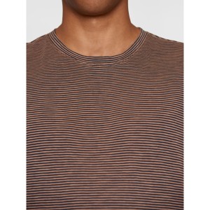 KnowledgeCotton Herren T-Shirt Narrow brown stripes 1010012