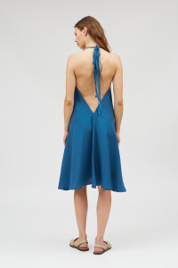 Suite 13 Damen Kleid Multi Short Onesize Linen Viscose blue