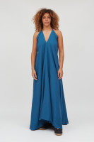 Suite 13 Damen Kleid Multi Long Onesize Linen Viscose blue