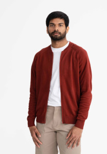 Mela Herren Strickjacke Shamial Zip chai