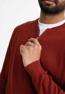 Mela Herren Strickjacke Shamial Zip chai