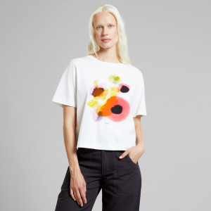 Dedicated Damen T-Shirt Vadstena Abstract Flowers White