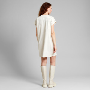 Dedicated Damen T-Shirt Kleid Eksta Hemp Vanilla White