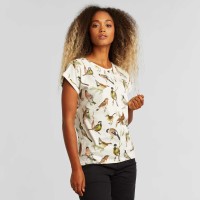 Dedicated Damen T-Shirt Visby Autumn Birds off-white
