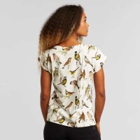 Dedicated Damen T-Shirt Visby Autumn Birds off-white