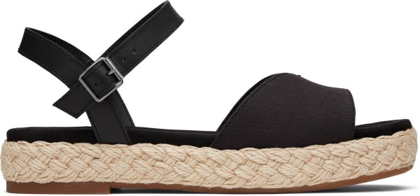 Toms Damen Schuhe Abby Slubby Woven/Leather Black