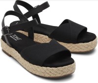 Toms Damen Schuhe Abby Slubby Woven/Leather Black