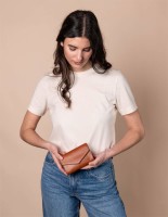 O My Bag Geldbörse Jos Purse Classic Leather Cognac mit Magnetverschluss