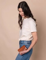 O My Bag Geldbörse Jos Purse Classic Leather Cognac mit Magnetverschluss