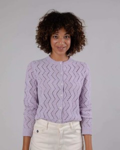 Brava Damen Strickjacke holeknit lilac