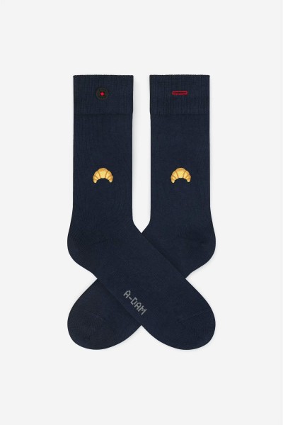 A-dam Unisex Socken Croissant navy
