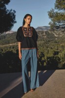 by bar Damen Bluse Gabie jet black