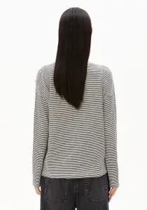 Armedangels Damen Longsleeve Xianaa Stripes black-oatmilk