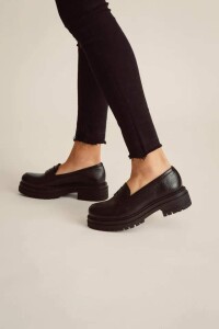 Jute Laune Damen Mokassins classic black