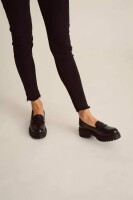 Jute Laune Damen Mokassins classic black