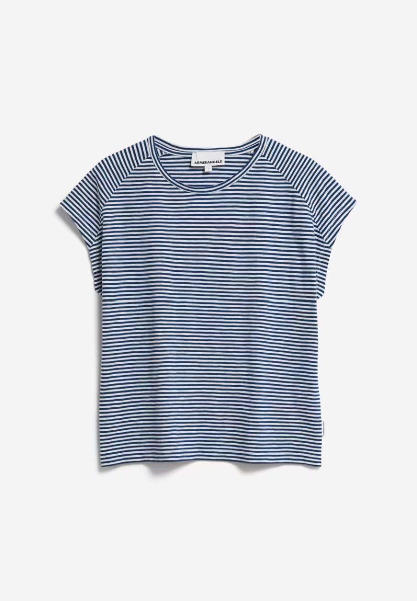 Armedangels Damen T-Shirt Oneliaa lovely stripes faded indigo 