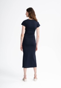 Mela Damen Kleid SHREOSHI V-Neck lang navy