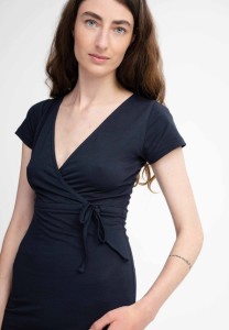 Mela Damen Kleid SHREOSHI V-Neck lang navy