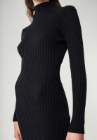 Mela Damen Kleid SHIVANI Rippstrickkleid schwarz