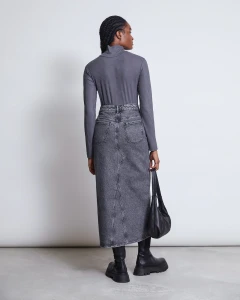 Jan´N June Damen Longsleeve LYOCELL Turtle Neck Mio dark grey