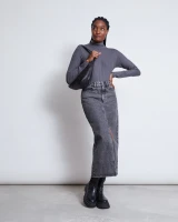 Jan´N June Damen Longsleeve LYOCELL Turtle Neck Mio dark grey