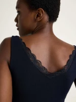 Lanius Damen Top mit Spitze GOTS midnight